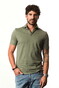 Ledûb V-Neck Cutaway Jersey Short Sleeve Poloshirt Mid Green