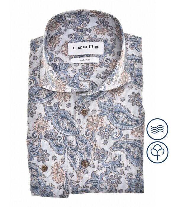 Ledûb Vibrant Paisley Pattern Overhemd Blauw