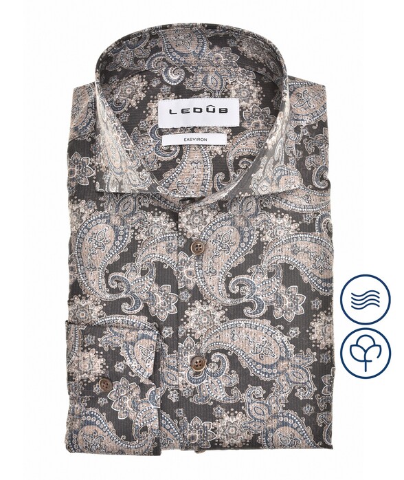 Ledûb Vibrant Paisley Pattern Overhemd Bruin