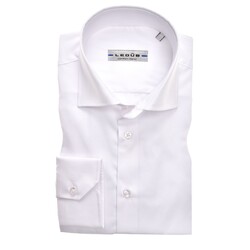 Ledûb Wide Spread Slim Fit Overhemd Wit