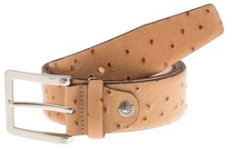 Lindenmann Camel-Bird Design Belt Cognac