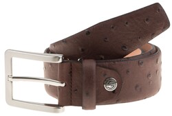 Lindenmann Camel-Bird Design Belt Dark Brown Melange