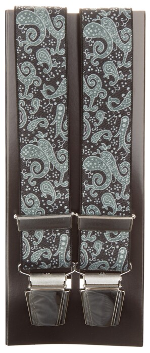 Lindenmann Contemporary Paisley Bretels Zwart-Grijs