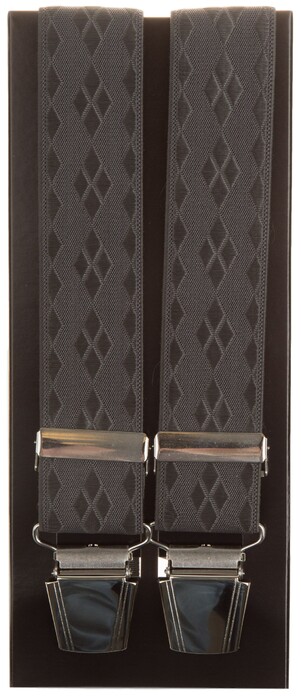 Lindenmann Diamond Pattern Bretels Antraciet