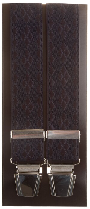 Lindenmann Diamond Pattern Bretels Navy