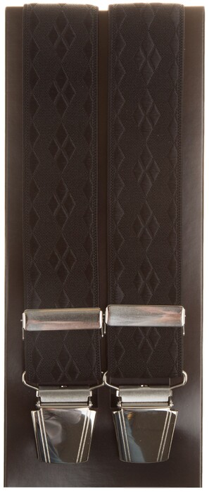 Lindenmann Diamond Pattern Bretels Zwart