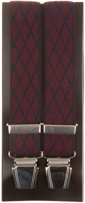Lindenmann Diamond Weave Bretels Rood-Navy