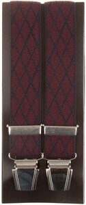 Lindenmann Diamond Weave Suspenders Red-Navy