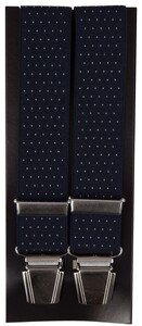 Lindenmann Dot Pattern Bretels Navy-Wit