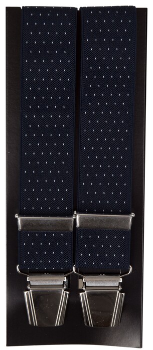 Lindenmann Dot Pattern Bretels Navy-Wit