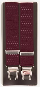 Lindenmann Dot Pattern Suspenders Bordeaux