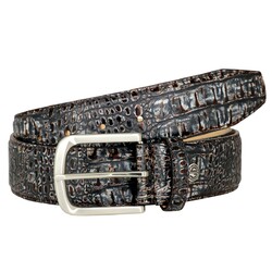 Lindenmann Faux Croc Leather Belt Grey-Brown