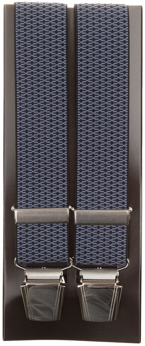Lindenmann Fine Cross Pattern Bretels Blauw-Navy