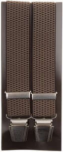 Lindenmann Fine Cross Pattern Suspenders Beige-Black