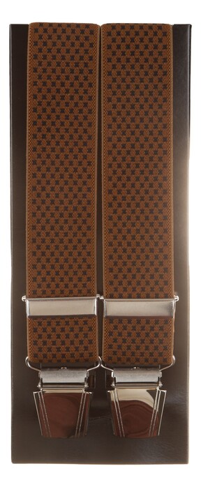 Lindenmann Fine Squares Bretels Cognac-Navy