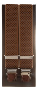 Lindenmann Fine Squares Suspenders Cognac-Navy