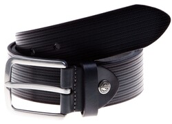 Lindenmann Punched Pattern Belt Navy