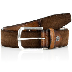 Lindenmann Sidney Luxury Contrast Suede Riem Bruin