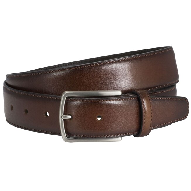 Lindenmann Smooth Stitched Riem Donker Cognac