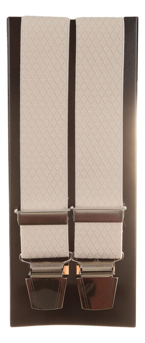 Lindenmann Two-Tone Fine Harlequin Suspenders Light Beige