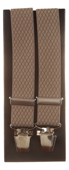 Lindenmann Two-Tone Fine Harlequin Suspenders Taupe