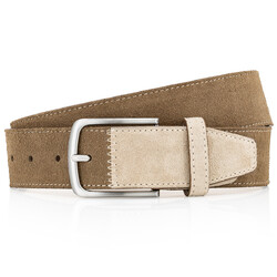 Lindenmann Two-Tone Suede Belt Light Brown