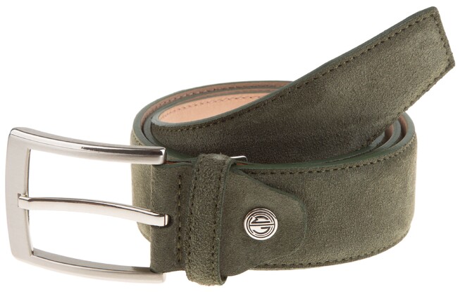 Lindenmann Wide Suede Belt Riem Olijf Groen