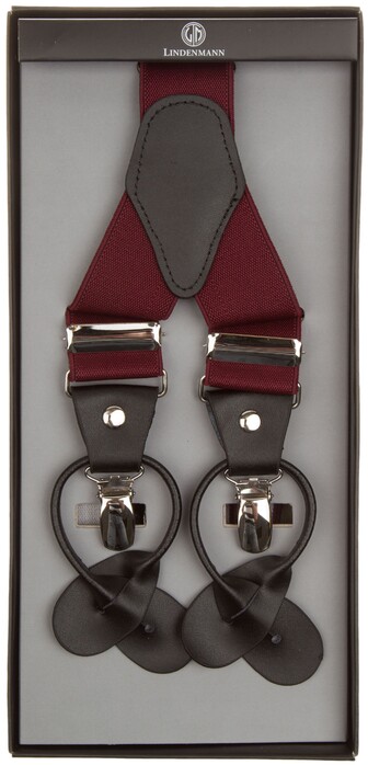 Lindenmann Y-Shape Leather Bretels Bordeaux