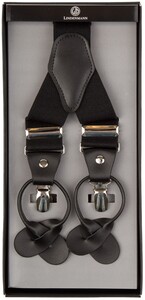 Lindenmann Y-Shape Leather Bretels Zwart