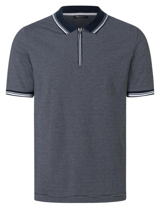 Maerz Allover Fine Stripe Subtle Details Polo Dawn Blue