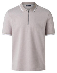 Maerz Allover Fine Stripe Subtle Details Poloshirt Frappuccino
