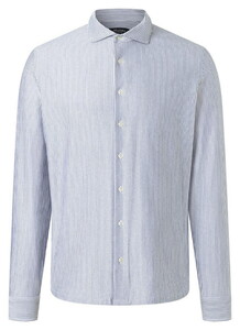 Maerz Allover Fine Striped Cotton Shirt Nimes Blue