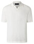 Maerz Allover Fine Texture Subtle Stripe Contrast Details Polo Off White