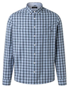Maerz Check Button-Down Cotton Overhemd Polar Blue