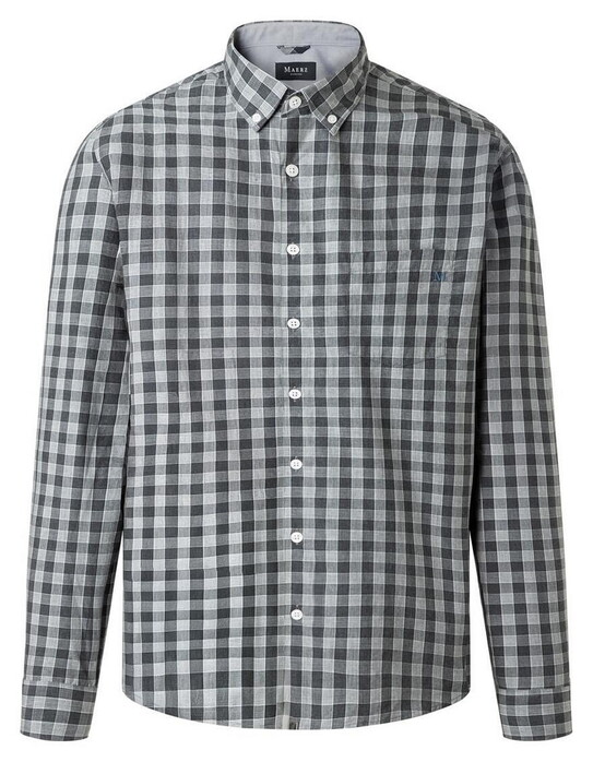 Maerz Check Button-Down Cotton Overhemd Shark Skin