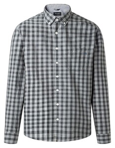 Maerz Check Button-Down Cotton Shirt Shark Skin