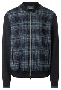 Maerz Check Front Jacket Cardigan Navy