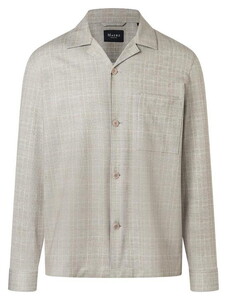 Maerz Cotton Blend Check Pattern Jersey Overshirt Light Almond