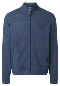 Maerz Cotton Blend Zip Cardigan Vest Nimes Blue