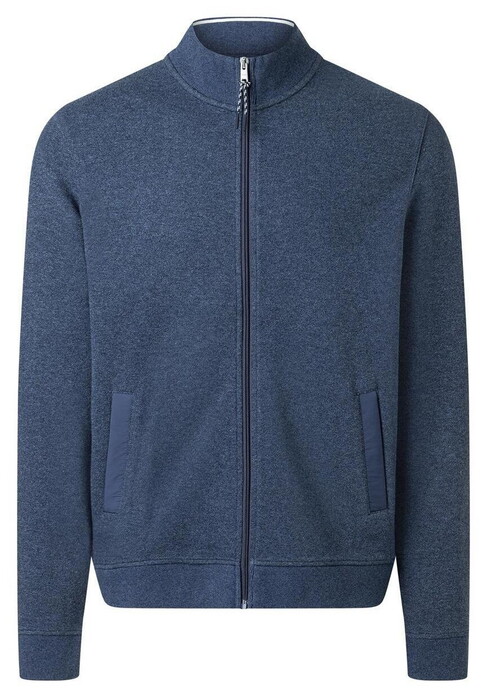 Maerz Cotton Blend Zip Cardigan Vest Nimes Blue