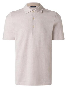 Maerz Cotton Linen Faux Uni Subtle Texture Poloshirt Frappuccino