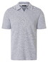 Maerz Cotton Linen Subtle Stripe No Button Collar Poloshirt Navy