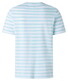 Maerz Cotton Linnen Crew Neck Striped Short Sleeve T-Shirt Bright Aqua