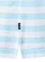 Maerz Cotton Linnen Crew Neck Striped Short Sleeve T-Shirt Bright Aqua