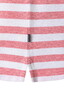 Maerz Cotton Linnen Crew Neck Striped Short Sleeve T-Shirt Shiny Flamingo