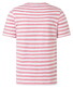 Maerz Cotton Linnen Crew Neck Striped Short Sleeve T-Shirt Shiny Flamingo