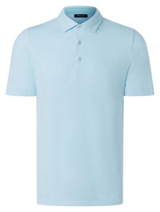 Maerz Cotton Linnen Faux Uni Subtle Texture Polo Bright Aqua