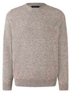 Maerz Cotton Linnen Subtle Texture Round Neck Trui Pale Brown