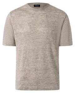 Maerz Crew Neck Faux-Uni Linnen Short Sleeve Trui Frappuccino