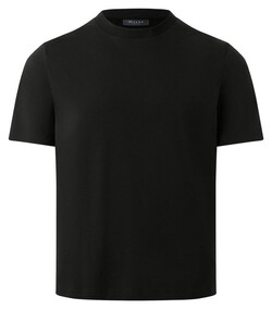 Maerz Crew Neck Short Sleeve Uni Color Cotton T-Shirt Zwart